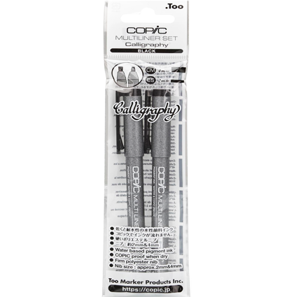 Набор черных ручек для каллиграфии Copic Multiliner Calligraphy 2 штуки (4 мм, 2 мм) купить в магазине Copic.Club с доставкой по всему миру Набор черных ручек для каллиграфии Copic Multiliner Calligraphy 2 шт (перо 4 мм, 2 мм)