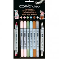 Copic Ciao 6 Scrap №1 Скрапбукинг набор маркеров - Набор маркеров Copic Ciao Hue Colors 5+1 с кистью для рисования (цветные маркеры + линер) Копик Чао купить в художественном магазине Copic.Club с доставкой по РФ и СНГ