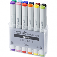 Copic Sketch 12 Basic набор маркеров с кистью в кейсе, базовые цвета - Copic Sketch 12 Basic набор маркеров с кистью в кейсе, Копик Скетч маркеры базовые цвета купить в официальном магазине Copic.Club   с доставкой по РФ и всему миру
