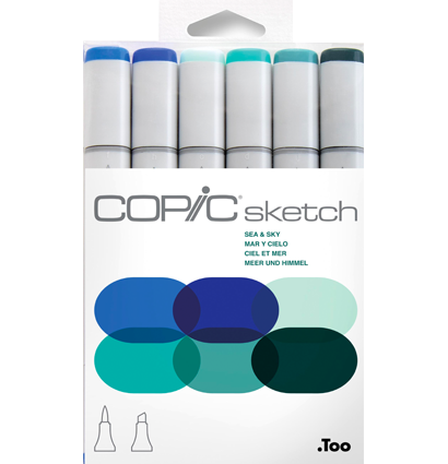 Copic Sketch 6 Sea&Sky набор маркеров с кистью