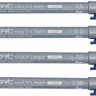 Набор капиллярных линеров Copic Multiliner 4 штуки кобальт (перо 0.05 - 0.5 мм) - Набор капиллярных линеров Copic Multiliner 4 штуки кобальт (0.05 - 0.5 мм) купить в магазине для художников Copic.Club с доставкой по всему миру